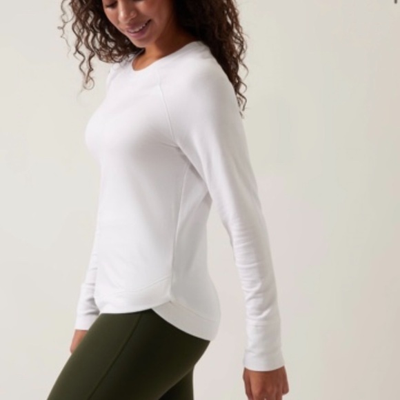 (NWT) ATHLETA Mindset Sweatshirt in Bright White, Small - Picture 3 of 12